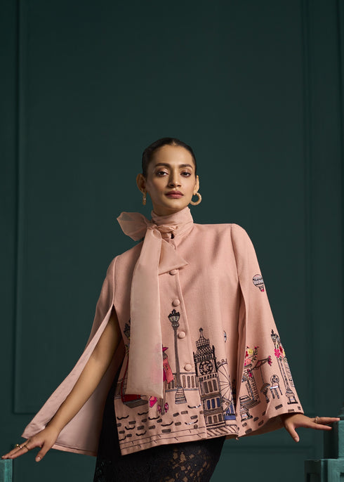 London Landmarks on Split Sleeve Jacket